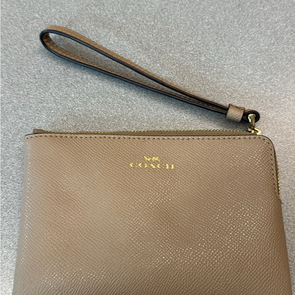 Coach Beige Wristlet